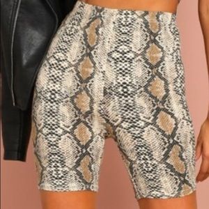 Snake Print Biker Shorts